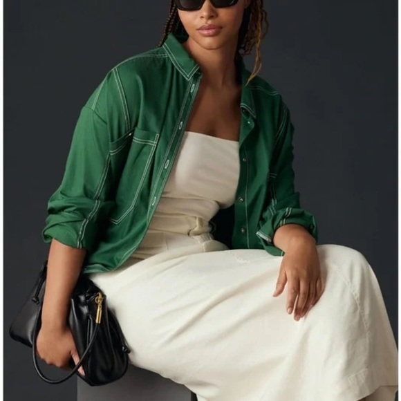 Anthropologie Pilcro Oversized Denim Shirt. Size L. NWT. - Picture 4 of 5